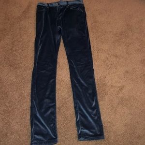 MNML Blue velour slimfit pants